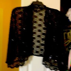Black sequin evening top